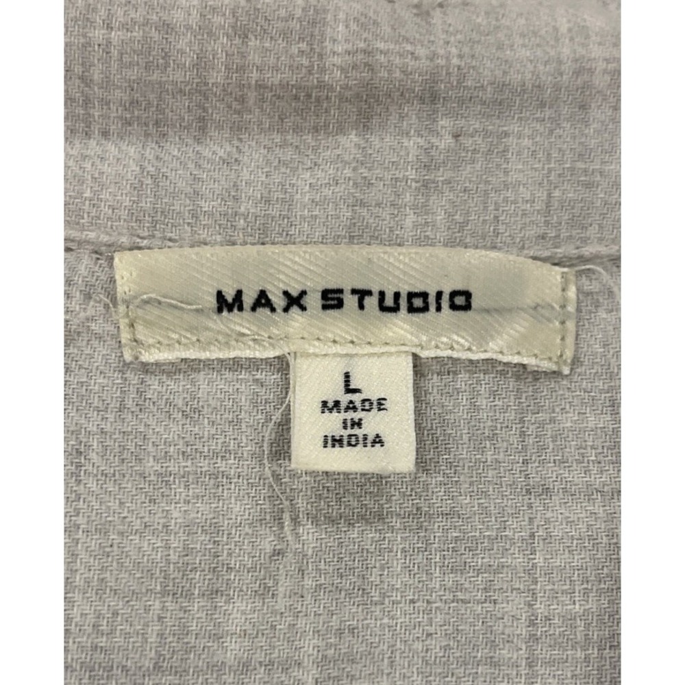 Max Studio Womens Embroidered Shirt Blouse Cotton Floral Prairie Cowgirl Boho LG - Picture 9 of 12